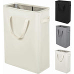 Long Foldable Laundry Basket With Handles 45L Beige