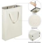 Long Foldable Laundry Basket With Handles 45L Beige