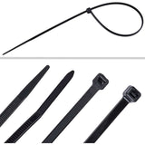 700 Piece Black Nylon Cable Ties, Lengths 4