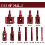 Diamond Hole Saw Set, Diamond Core Drill Bit For Tile/Glass/Marble (6Mm-50Mm 11 pcs)