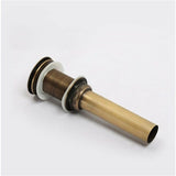 Single Handle Push-Pull Pop-Up Clicker Sink Faucet Build Plug Without Overflow (Antique Brass) - Front View