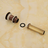 Single Handle Push-Pull Pop-Up Clicker Sink Faucet Build Plug Without Overflow (Antique Brass)
