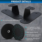 Magnetic Base LED Strip Mounting Bracket, Strong Suction Cup Holder For Straight Curved Side LED Strip Mounting, 2