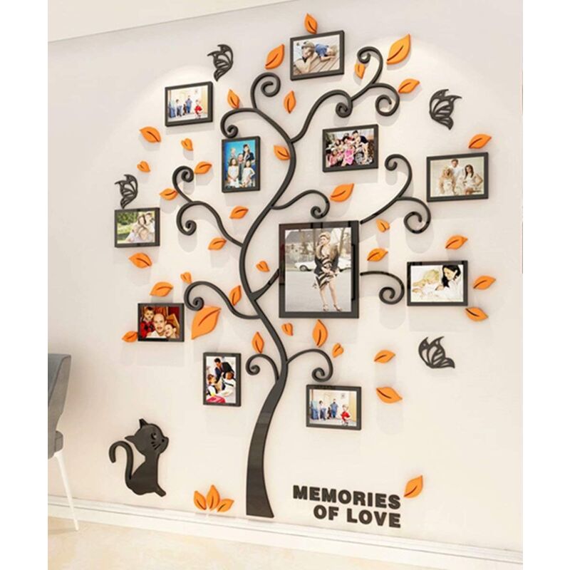 Wall Stickers Tree Photo Frame 3D Diy Mural Decals Arts Home Decoration For Bedroom, Living ROom, Nursery, Hall,