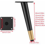 4 pcs Set Furniture Legs 10Cm Metal Table Chair Legs With Non-Slip Silent Base Black+Gold