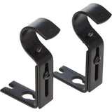 Adjustable Curtain ROd Wall Bracket, 2 Pack, Black