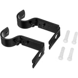 Adjustable Curtain ROd Wall Bracket, 2 Pack, Black - Side View