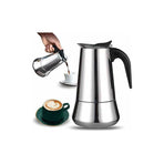 12-Cup Italian Coffee Maker In Stainless Steel, Suitable For All Types Of Hobs, 12 Cups