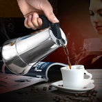 12-Cup Italian Coffee Maker In Stainless Steel, Suitable For All Types Of Hobs, 12 Cups