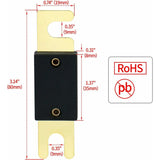 2 Pack Anl Fuse - 80A - For Car Audio System - Black And Gold - Side View
