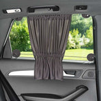 Baby Car Sun Shade 65 X 50 Cm - Car Curtain With Suction Cup - Uv Protection - Ideal For Large Side Windows - Grey (X 2