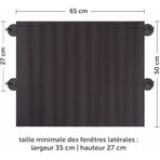 Baby Car Sun Shade 65 X 50 Cm - Car Curtain With Suction Cup - Uv Protection - Ideal For Large Side Windows - Grey (X 2