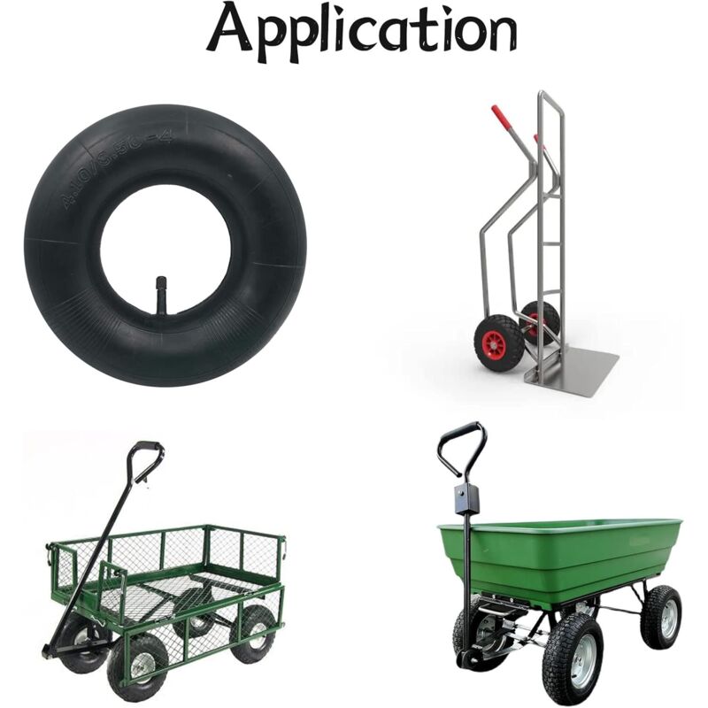 2 pcs 4.10/3.50-4 Inner Tube Tire Tr-13 Straight Valve For Hand Truck, Trolley, Hand Cart, Garden Cart, Lawn Mower