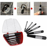 6 pcs Steel Broken Screw Extractors, Studs, DAmaged Broken Bolts 4Mm-22Mm - Front View