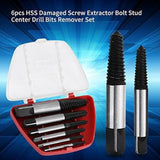 6 pcs Steel Broken Screw Extractors, Studs, DAmaged Broken Bolts 4Mm-22Mm