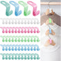 64 Pieces Hanger Hooks Plastic Hanger Connector Closet Hanger Connection Hook Perfect For Space Saving (Multi-Color)