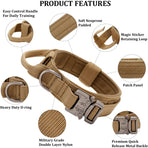 Tactical Dog Collar - Military Dog Collar With Control Handle, Adjustable Nylon Padded Dog Collar For Medium Large Dogs