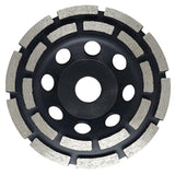 Diamond Grinding And Sanding Disc, 125Mm X 22.23Mm Double ROw Diamond Abrasive Wheel, For Grinding Screed, Concrete - Front View