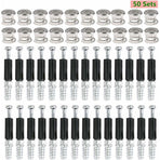 Cam Fittings 50 Pair Furniture Cabinet Panel Connection Ø15Mm Invisible Connector For Kitchen Cabinet, Cupboard, Wooden