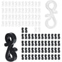 100 pcs Mini Black White Plastic Gutter Hooks With Shape Clip Outdoor Light Hooks For Wedding Christmas Halloween