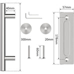 30Cm Sliding Door Handle Set, Stainless Steel Sliding Door Handle, Large Rustic Size, Suitable For Gates, Garages,