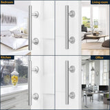 30Cm Sliding Door Handle Set, Stainless Steel Sliding Door Handle, Large Rustic Size, Suitable For Gates, Garages, - Top-Down View