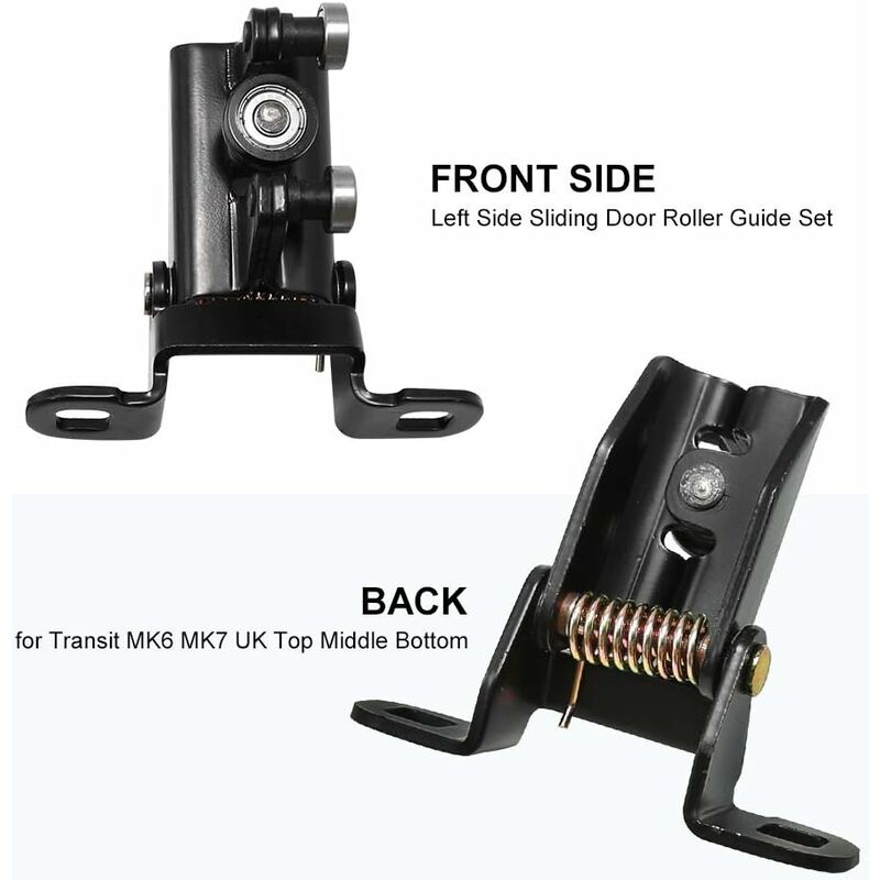 3 pcs Set Left Sliding Door Guide ROllers For Transit Mk6 Mk7 Left 1667675 (Top + Middle + Bottom)