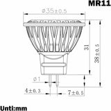 LED Bulb Mr11 Gu4 Spotlight 3W 12 Volt Super Bright Equal To 35W Halogen Bulb 280Lm 30° Beam Angle Cool White 6000K