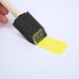 25 pcs Foam Sponges Paint Wooden Handle Flexible Poly Foam Brush Angled Brush For Acrylics Stains Varnishes Crafts Art - Front View