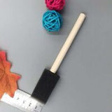 25 pcs Foam Sponges Paint Wooden Handle Flexible Poly Foam Brush Angled Brush For Acrylics Stains Varnishes Crafts Art - Side View