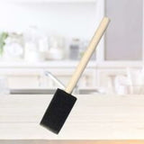 25 pcs Foam Sponges Paint Wooden Handle Flexible Poly Foam Brush Angled Brush For Acrylics Stains Varnishes Crafts Art