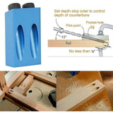 15 Degree Angle Drilling Kit For Wood With Guide Template Drill Bits And Holes 6/8/10Mm - Top-Down View