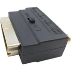 Rgb Scart 21 Pin Male To 3 Rca Av Female Converter + Video Adapter (Black)