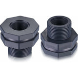 2-Piece Pvc Bulkhead Fitting For Rain Barrels, Aquariums, Water Tanks (3/4