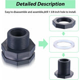 2-Piece Pvc Bulkhead Fitting For Rain Barrels, Aquariums, Water Tanks (3/4
