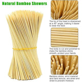 400 Wooden Bamboo Skewers Sticks For Bbq Fruit Chocolate Fondue Fountain 15Cm - Side View