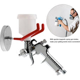 Paint Gun Holder With Magnetic Base, Paint Gun Accessories, Universal Holder On Shelves And Other Magnetic Surfaces, - Side View