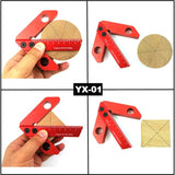 Woodworking Measuring Tool, Line Gauge Center, 45/90 Degree Right Angle Line Gauge Carpenter Ruler - Side View