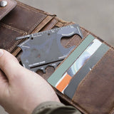 Multi Tool,18 In 1 Multifunction Card Tool Holder Stainless Steel Multi-Tools Pocket Tools Gadget Bottle Opener Men - Side View