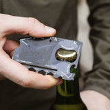 Multi Tool,18 In 1 Multifunction Card Tool Holder Stainless Steel Multi-Tools Pocket Tools Gadget Bottle Opener Men - Top-Down View