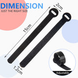 60 Pack Black Reusable Cable Ties Adjustable Hook And Loop Cable Management For Pc Cable Organizer Tv Office - Front View