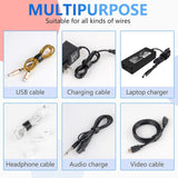 60 Pack Black Reusable Cable Ties Adjustable Hook And Loop Cable Management For Pc Cable Organizer Tv Office - Side View