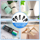 60 Pack Black Reusable Cable Ties Adjustable Hook And Loop Cable Management For Pc Cable Organizer Tv Office - Top-Down View