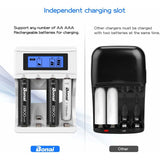 Lcd Fast Battery Charger, 4 Slots Universal Aa/Aaa Battery Charger, For 4 Ni-Mh/Ni-Cd Batteries(Usb Port) - Side View