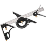 Metal Combination Square Multi-Function Carpentry Ruler Combination Angle Ruler With Zero Level Protractor Straight