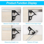 Metal Combination Square Multi-Function Carpentry Ruler Combination Angle Ruler With Zero Level Protractor Straight