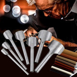 7 pcs Half ROund Diy Leather Craft Tools Arc Shape Belt End Cutter Leather Strap Semicircle Punch Tools (10-40Mm) - Front View