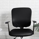 Pu Office Chair Cover Removable Stretch Armchair Cover Swivel Chair Protector Waterproof Oilproof For Banquet Home, - Front View