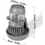 Soap Dispensing Dish Brush, Kitchen Hand Brush For Cleaning Dishes, Pots, Pans And Sinks -- Gray V014Dcbgre One Size - Front View