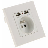 Sharplace Wall Socket, Wall Socket, Dual Usb 5V/2100Ma, 2 Port Usb Socket Convenient And Easy To Manage - Front View